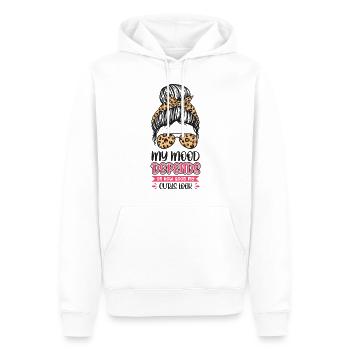 Meine Stimmung hängt davon ab, wie gut meine Locken aussehen. - Männer Premium Bio Hoodie - Weiß - Vorne - Nico (187cm)