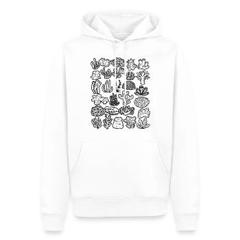 Coral Doodle Récif corallien Récif d’eau de mer - Sweat à capuche Premium bio Homme - blanc - Devant - Nico (187cm)