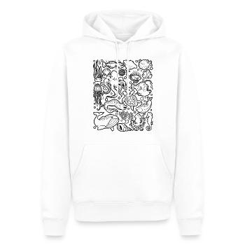 Tiefsee Fische Oktopus Anglerfisch Laternenfisch - Männer Premium Bio Hoodie - Weiß - Vorne - Nico (187cm)