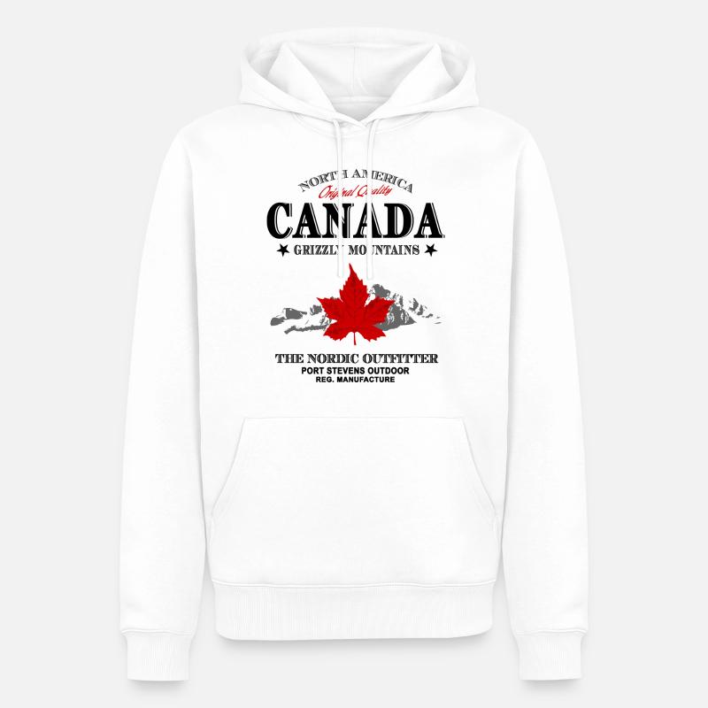 Kanada - Maple Leaf - Canada - Sweat à capuche Premium bio Homme - blanc