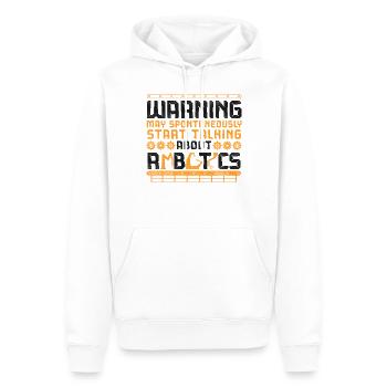 Ingénieur Robotique Robot Vintage - Sweat à capuche Premium bio Homme - blanc - Devant - Nico (187cm)