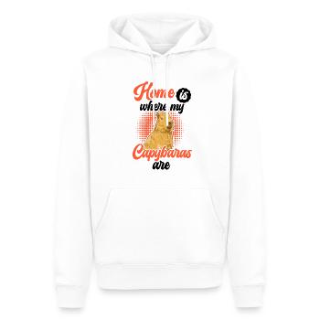Capybara ist mein Zuhause Capybara - Männer Premium Bio Hoodie - Weiß - Vorne - Nico (187cm)