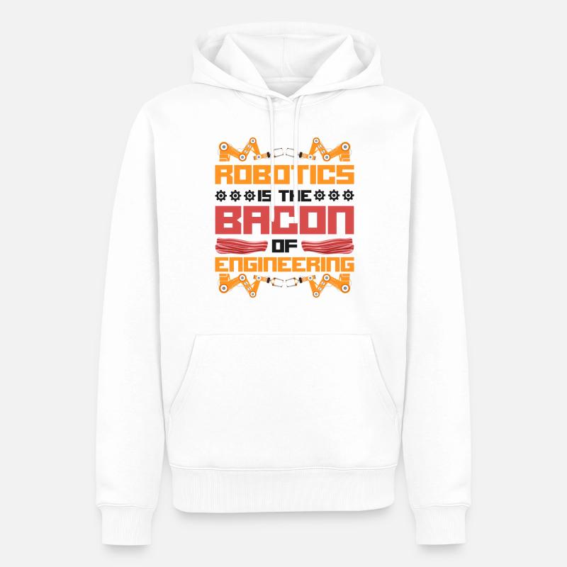 Robot Robotics Engineer Bacon - Männer Premium Bio Hoodie - Weiß