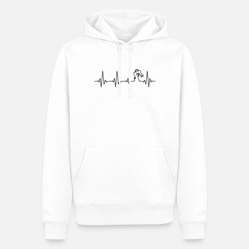 Robot Robotics Engineer Heartbeat - Männer Premium Bio Hoodie - Weiß
