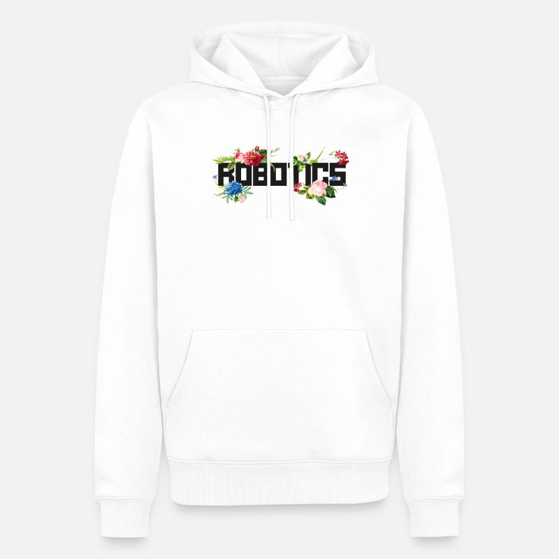 Robot Robotics Engineer Flower - Männer Premium Bio Hoodie - Weiß