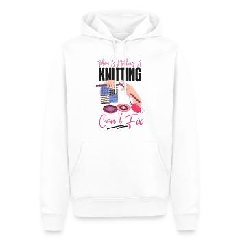 Tricoter Tricoter Il n’y a rien - Sweat à capuche Premium bio Homme - blanc - Devant - Nico (187cm)