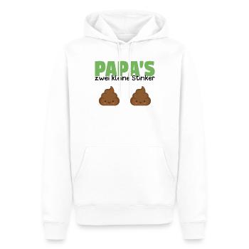 Papa's zwei kleine Stinker Vatertag Geschenk - Männer Premium Bio Hoodie - Weiß - Vorne - Nico (187cm)