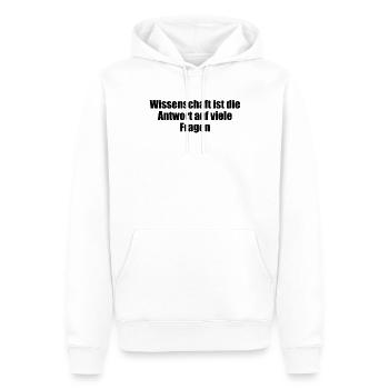 Wissenschaft - Wissenschaft ist die Antwort auf - Männer Premium Bio Hoodie - Weiß - Vorne - Nico (187cm)