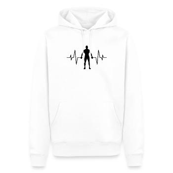 Rythme cardiaque de fitness - Sweat à capuche Premium bio Homme - blanc - Devant - Nico (187cm)