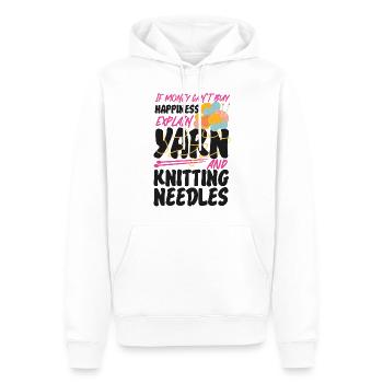 Knitting Knitter If Money Can't - Männer Premium Bio Hoodie - Weiß - Vorne - Nico (187cm)