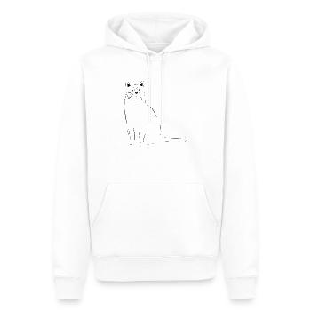 Chat dessiné - Sweat à capuche Premium bio Homme - blanc - Devant - Nico (187cm)