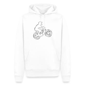 Motocross VTT - Sweat à capuche Premium bio Homme - blanc - Devant - Nico (187cm)