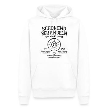 71. Geburtstag Schonend Behandeln Alte Kiste 71 - Männer Premium Bio Hoodie - Weiß - Vorne - Nico (187cm)