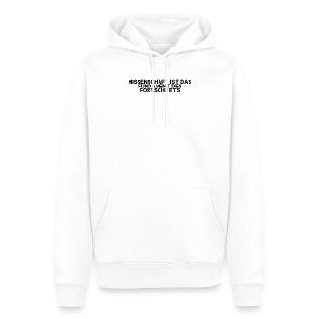 Wissenschaft - Wissenschaft ist das Fundament des - Männer Premium Bio Hoodie - Weiß - Vorne - Nico (187cm)