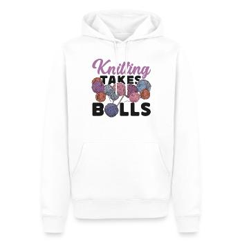 Knitting Knitter Knitting Takes - Männer Premium Bio Hoodie - Weiß - Vorne - Nico (187cm)