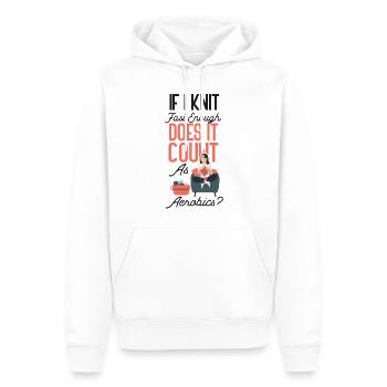 Tricoter si je tricote vite - Sweat à capuche Premium bio Homme - blanc - Devant - Nico (187cm)