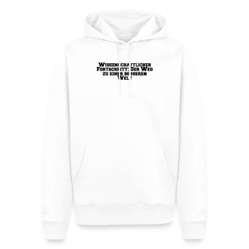 Wissenschaft - Wissenschaftlicher Fortschritt: - Männer Premium Bio Hoodie - Weiß - Vorne - Nico (187cm)