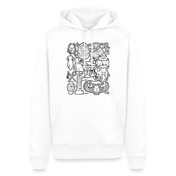 Ägypten Doodles Pyramide Pharao Sphinx Kairo - Männer Premium Bio Hoodie - Weiß - Vorne - Nico (187cm)