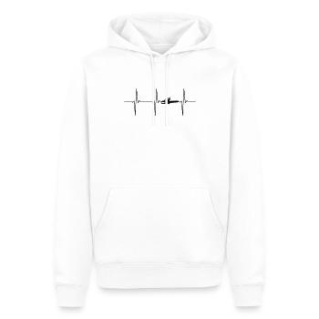 ECG à tronçonneuse battement de cœur - Sweat à capuche Premium bio Homme - blanc - Devant - Nico (187cm)