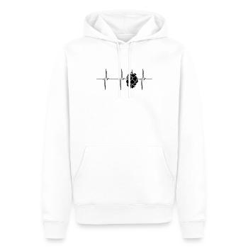 Battement de cœur ECG de houblon - Sweat à capuche Premium bio Homme - blanc - Devant - Nico (187cm)