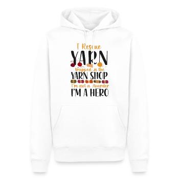 Knitting Knitter I Rescue Yarn - Männer Premium Bio Hoodie - Weiß - Vorne - Nico (187cm)