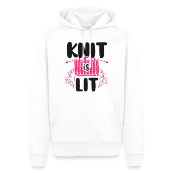 Knitting Knitter Pun Knit Is Lit - Männer Premium Bio Hoodie - Weiß - Vorne - Nico (187cm)