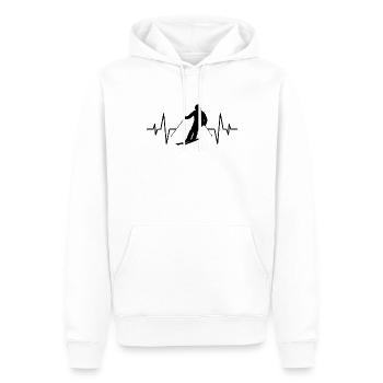 Skieur Le rythme cardiaque du skieur - Sweat à capuche Premium bio Homme - blanc - Devant - Nico (187cm)