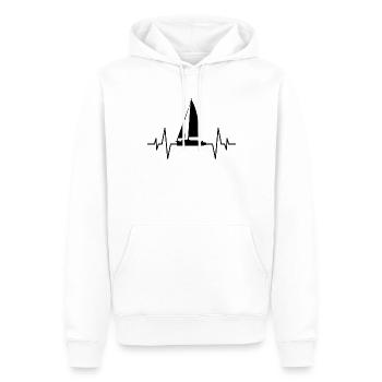 Segelboot Herzschlag - Männer Premium Bio Hoodie - Weiß - Vorne - Nico (187cm)