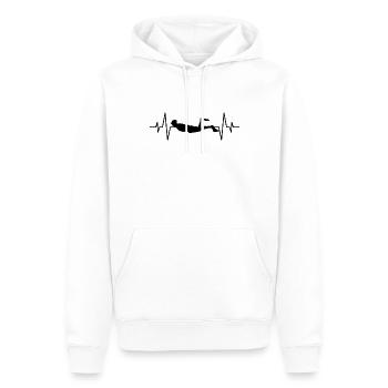 Plongeur Plongée Heartbeat - Sweat à capuche Premium bio Homme - blanc - Devant - Nico (187cm)
