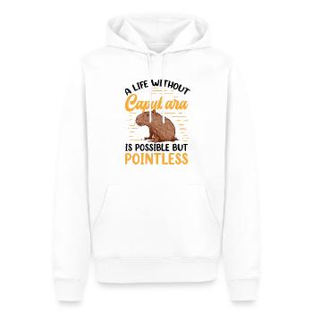 Leben ohne Capybara Wasserschwein Capybara - Männer Premium Bio Hoodie - Weiß - Vorne - Nico (187cm)