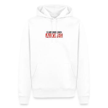 Es gibt immer einen AUXweg - Männer Premium Bio Hoodie - Weiß - Vorne - Nico (187cm)
