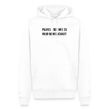 Pilates - Pilates - der Weg zu mehr Beweglichkeit - Männer Premium Bio Hoodie - Weiß - Vorne - Nico (187cm)