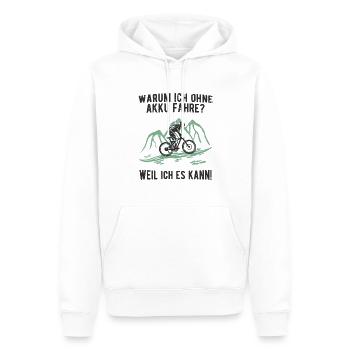 MTB ohne Akku - Fahrrad Radsport Mountainbike - Männer Premium Bio Hoodie - Weiß - Vorne - Nico (187cm)