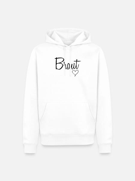 Braut Brautjungfer Junggesellenabschied - Männer Premium Bio Hoodie - Weiß
