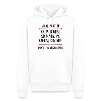 Tricoter Tricoter Quelle Partie De K2, - Sweat à capuche Premium bio Homme - blanc - Devant - Nico (187cm)
