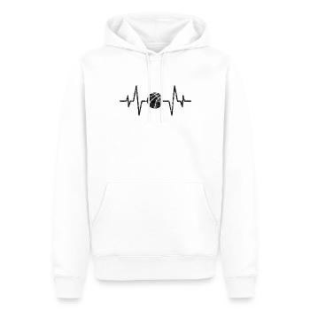 Basketball Herzschlag - Männer Premium Bio Hoodie - Weiß - Vorne - Nico (187cm)