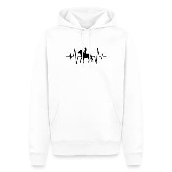 Chevaux Riding Heartbeat - Sweat à capuche Premium bio Homme - blanc - Devant - Nico (187cm)