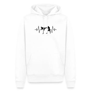 Arts martiaux Battements de cœur - Sweat à capuche Premium bio Homme - blanc - Devant - Nico (187cm)