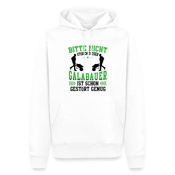 Galabauer nicht stören Gartenbau Galabau - Männer Premium Bio Hoodie - Weiß - Vorne - Nico (187cm)