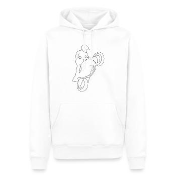 Motorradfahrer Motorrad Zeichnung - Männer Premium Bio Hoodie - Weiß - Vorne - Nico (187cm)