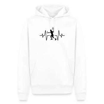 Battement de cœur de tennis - Sweat à capuche Premium bio Homme - blanc - Devant - Nico (187cm)