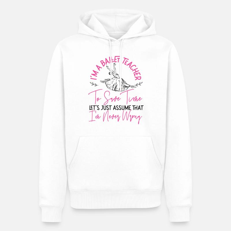 Ballet Danseuse Danse Ballerine - Sweat à capuche Premium bio Homme - blanc