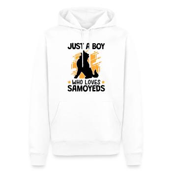 Garçon qui aime Samoyèdes Samoyèdes Nordiques Samoyède - Sweat à capuche Premium bio Homme - blanc - Devant - Nico (187cm)