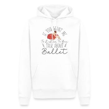 Ballet Danseuse Danse Ballerine - Sweat à capuche Premium bio Homme - blanc - Devant - Nico (187cm)