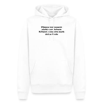 Pilates - Pilates verbessert nicht nur deinen - Männer Premium Bio Hoodie - Weiß - Vorne - Nico (187cm)