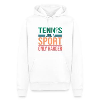 Citation amusante Le tennis comme un sport seulement plus difficile - Sweat à capuche Premium bio Homme - blanc - Devant - Nico (187cm)