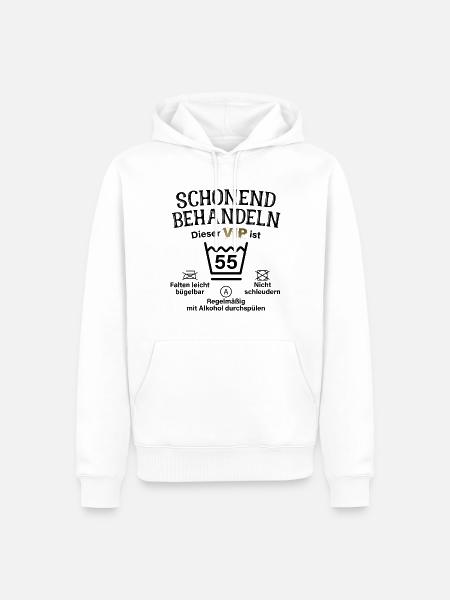 55. Geburtstag Schonend Behandeln 55 VIP ist 55 - Männer Premium Bio Hoodie - Weiß