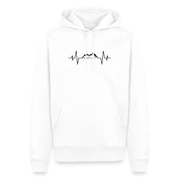 Randonnée en montagne Heartbeat - Sweat à capuche Premium bio Homme - blanc - Devant - Nico (187cm)