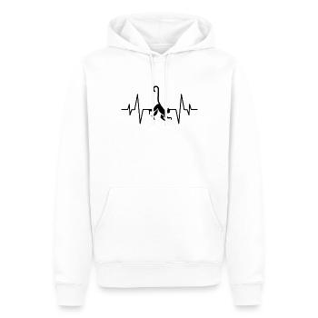 Affe monkey Herzschlag - Männer Premium Bio Hoodie - Weiß - Vorne - Nico (187cm)
