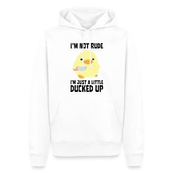 Ducked Up - Canard au couteau Ente mit Messer - Sweat à capuche Premium bio Homme - blanc - Devant - Nico (187cm)